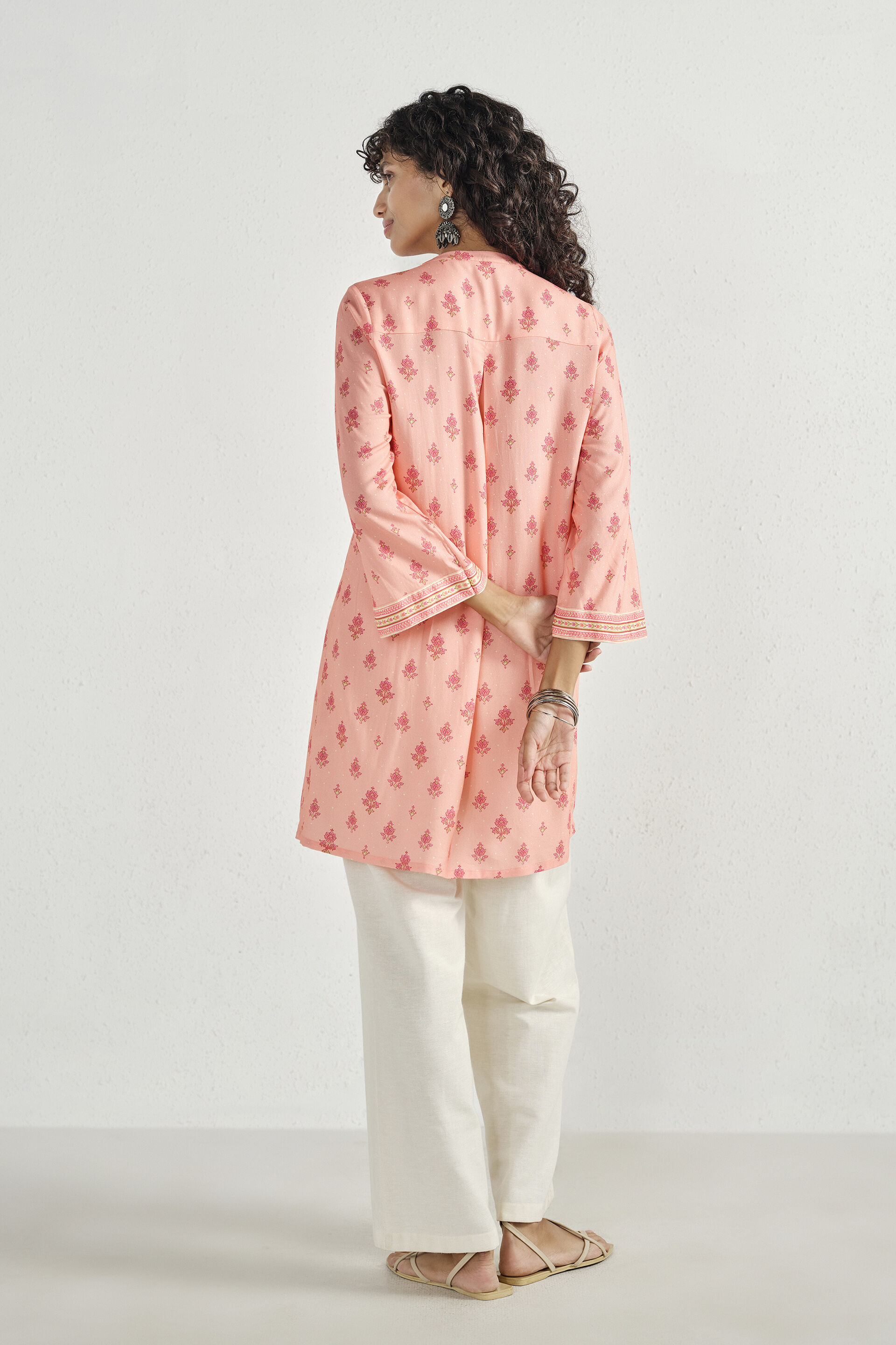 Anisa Pink Pleated Kurta, Pink, image 4